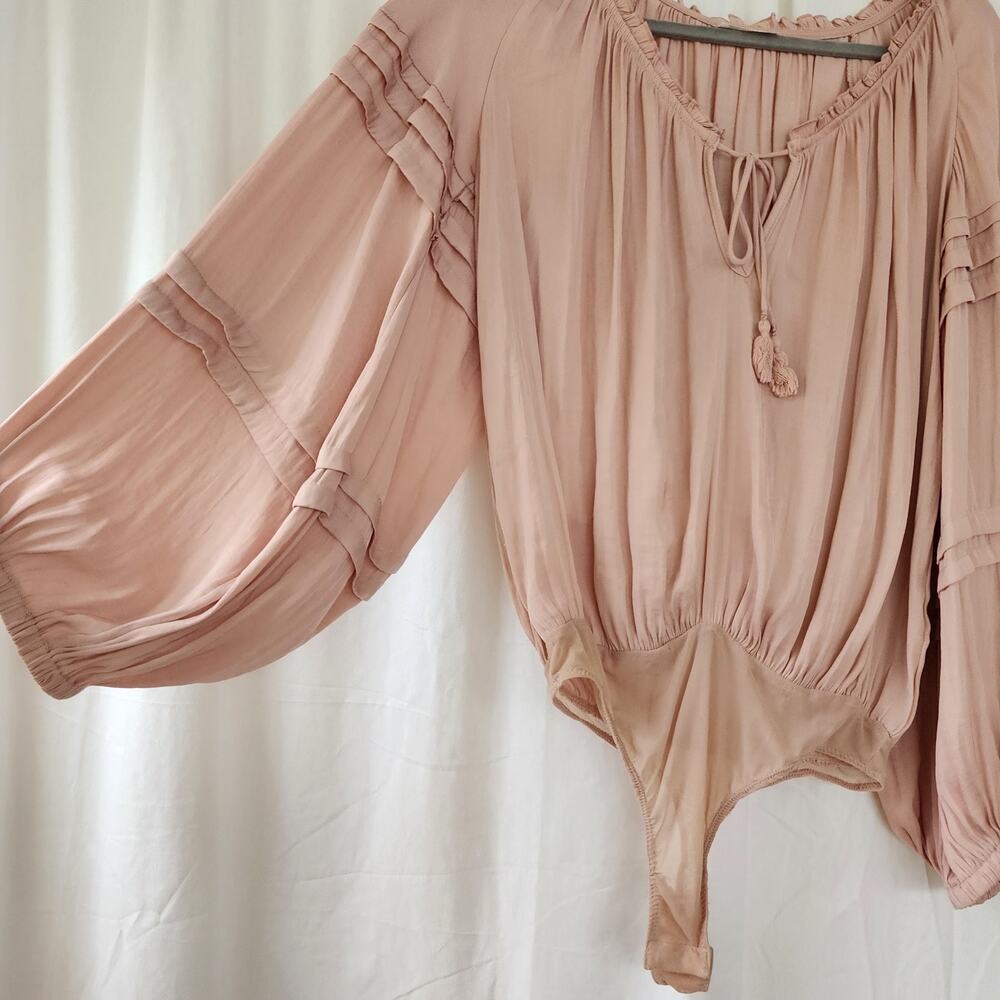 REVOLVE All Tucks Bodysuit in Blush Free People Color: Blush Pink XS oversized - Picture 5 of 11